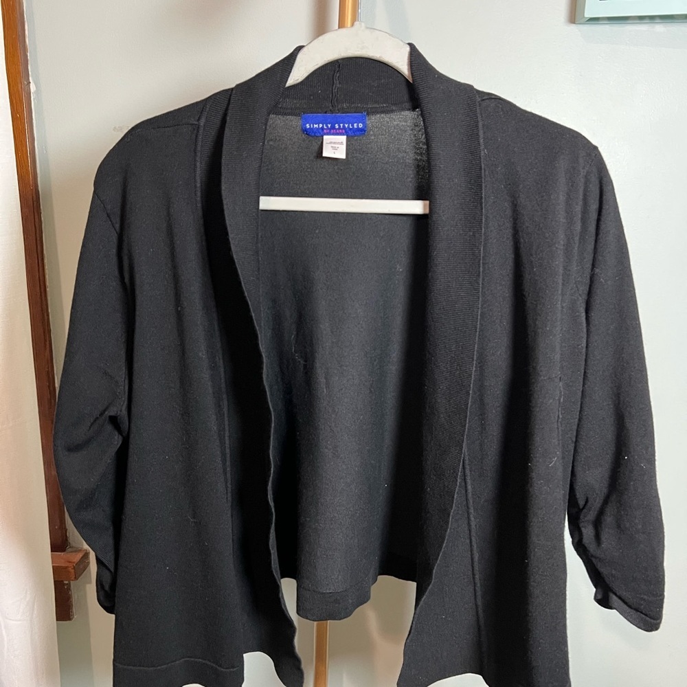 Simply Styled Black Open-Front Cardigan Sweater